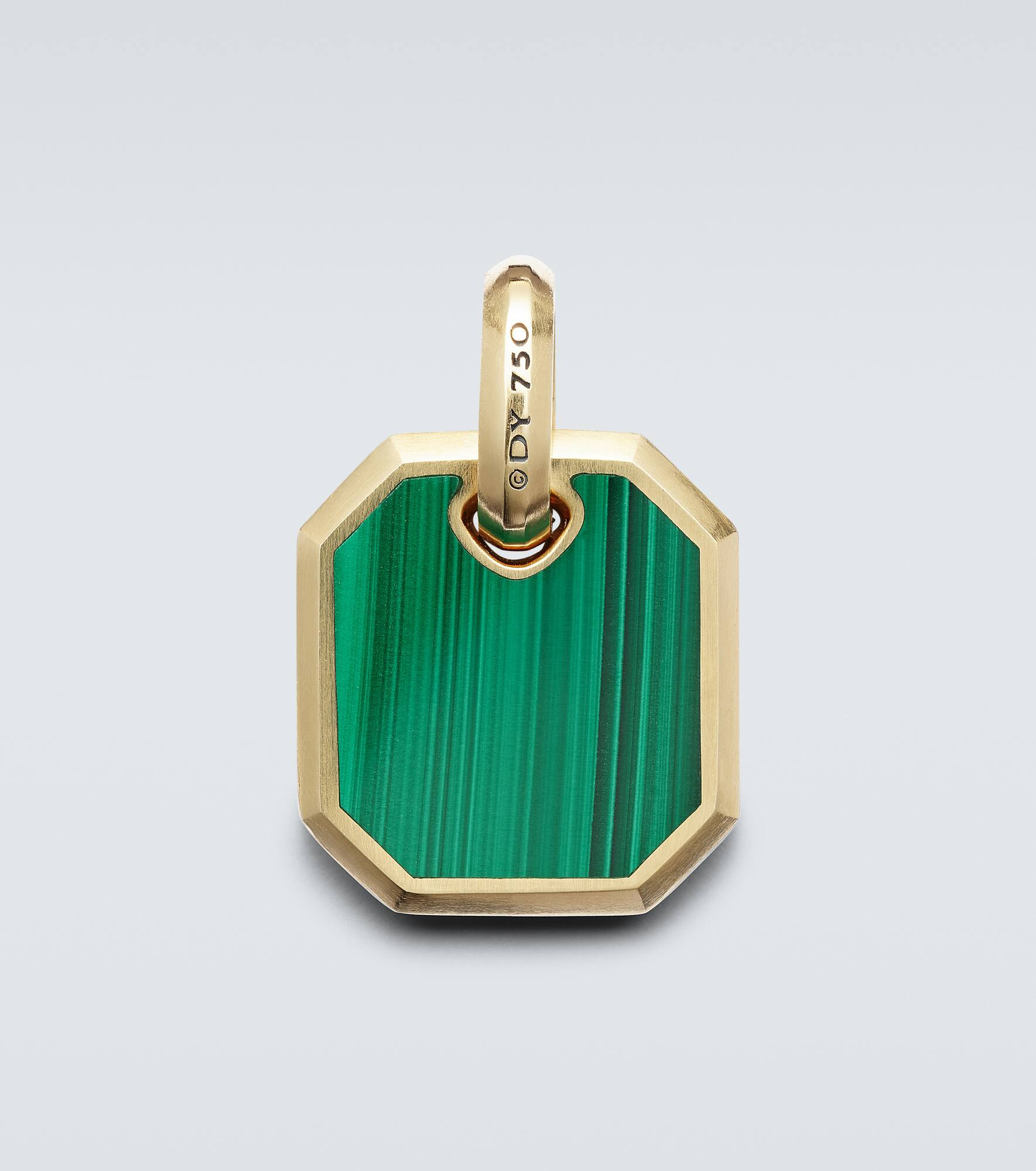 Amulet 18kt gold pendant with malachite - 3