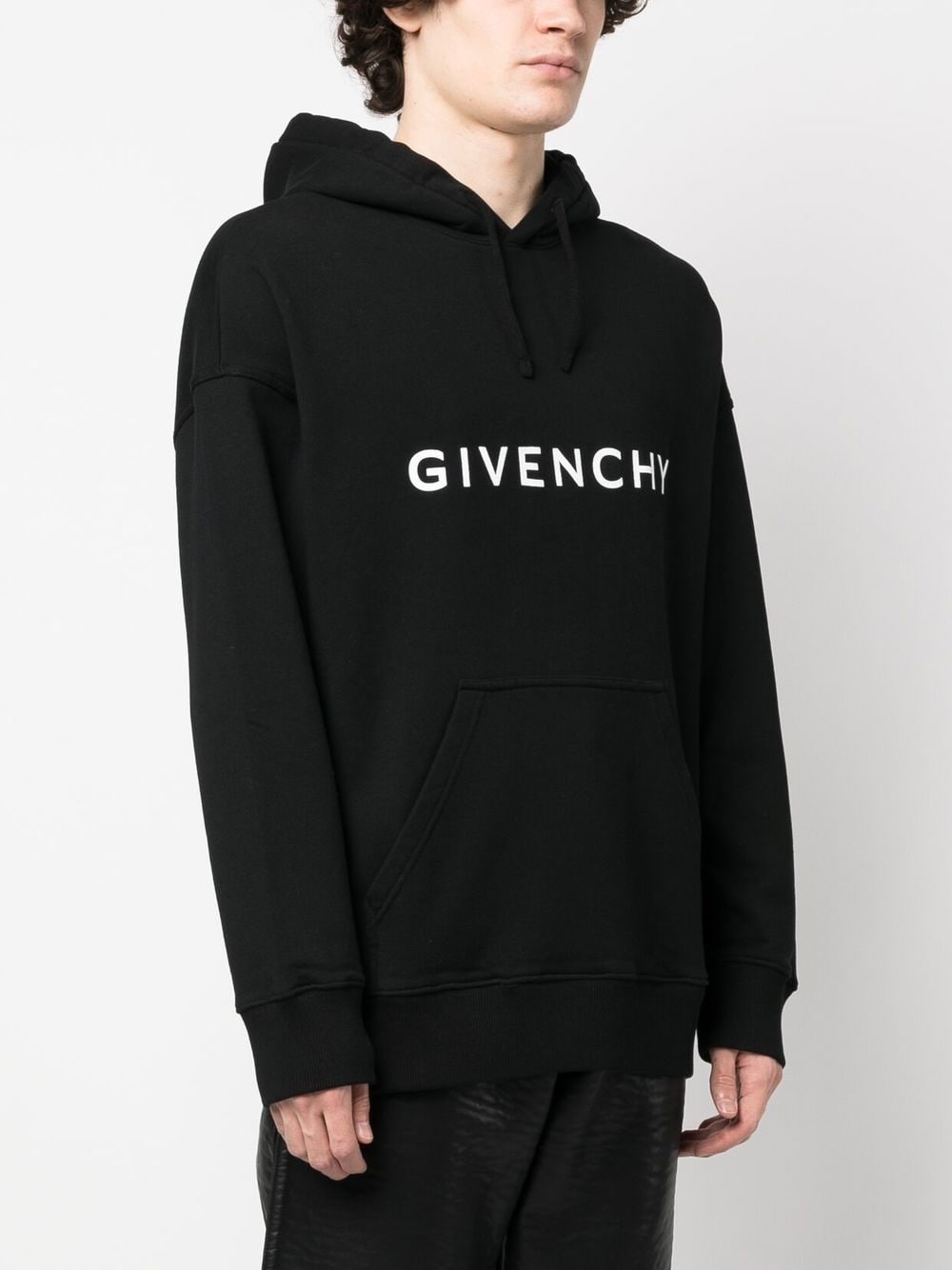 logo-print drawstring hoodie - 3