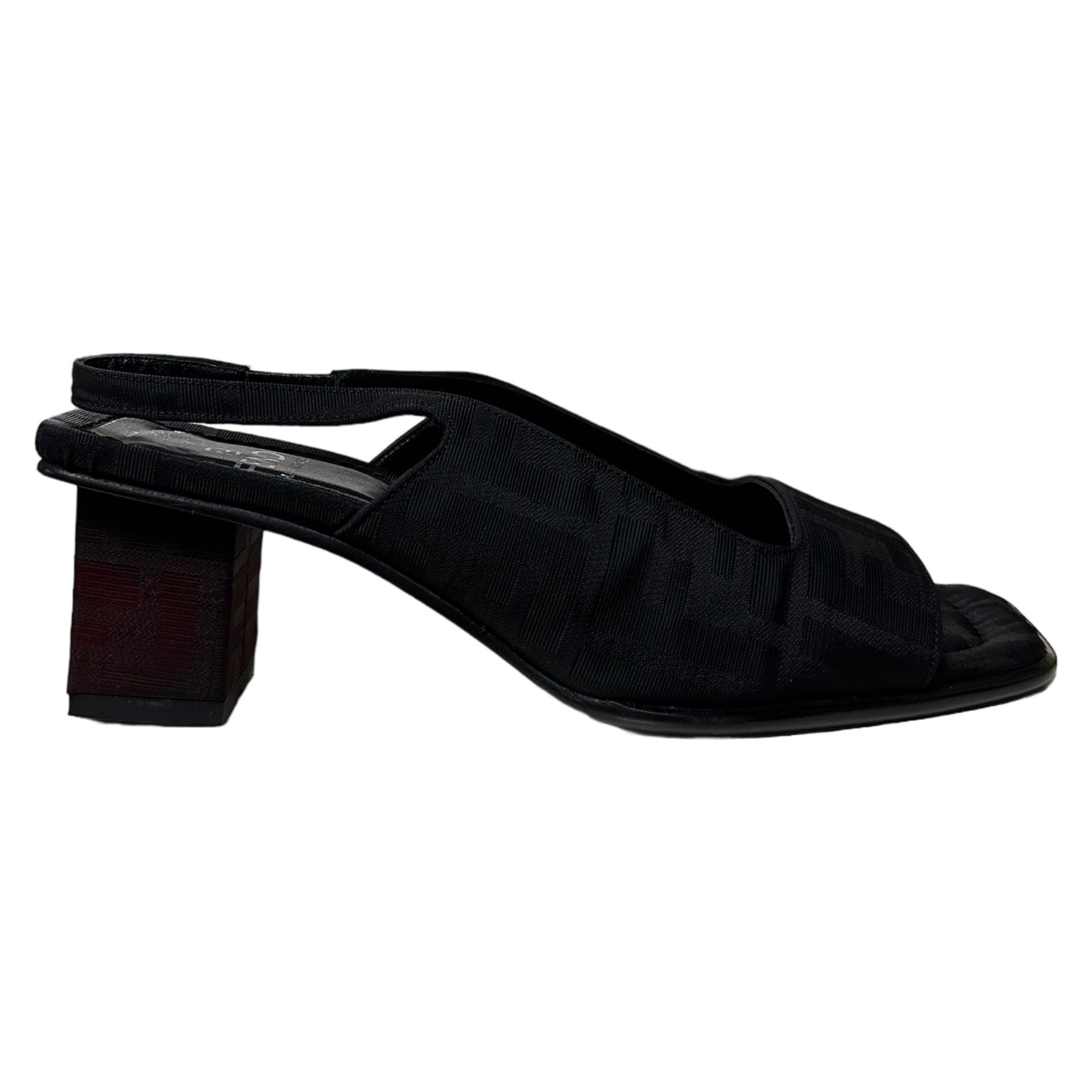 FENDI Zucca FF Monogram Block Heel Sandals - 4
