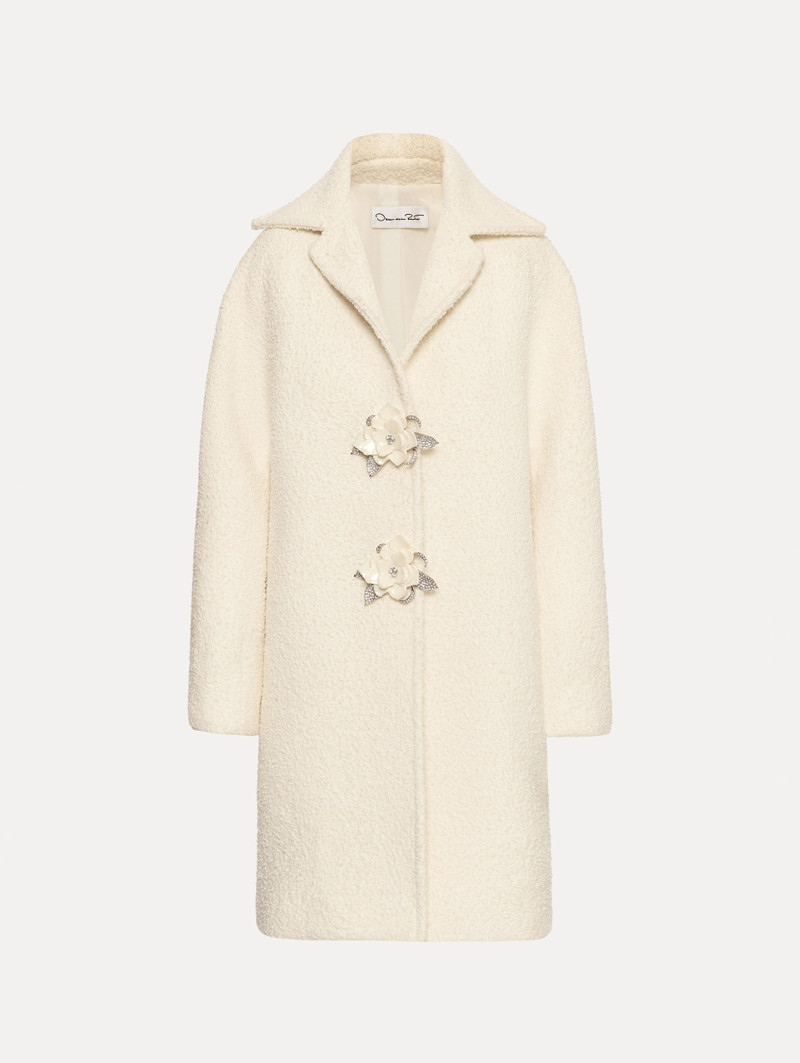 FLORAL BUTTON BOUCLÉ TWEED COAT 1