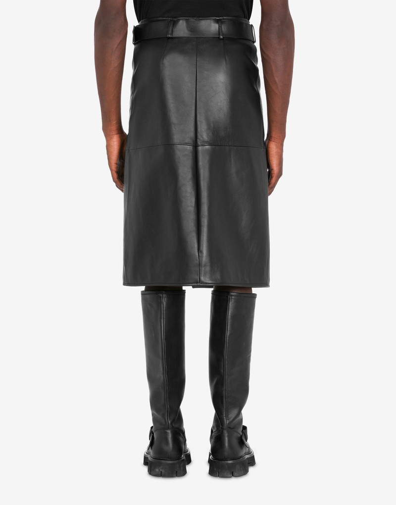 BELT-ADORNED NAPPA LEATHER SKIRT 3