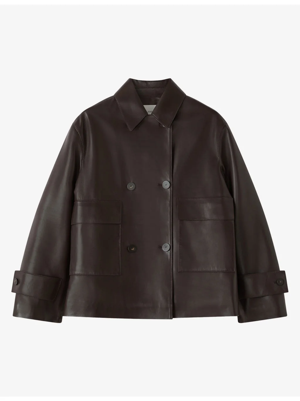 Delia Collared Relaxed-Fit Nappa-Leather Jacket - 1