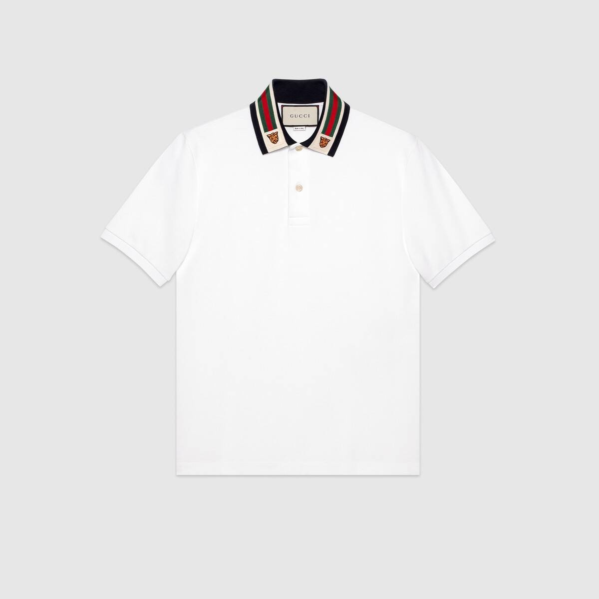 Cotton polo with Web and feline head - 1