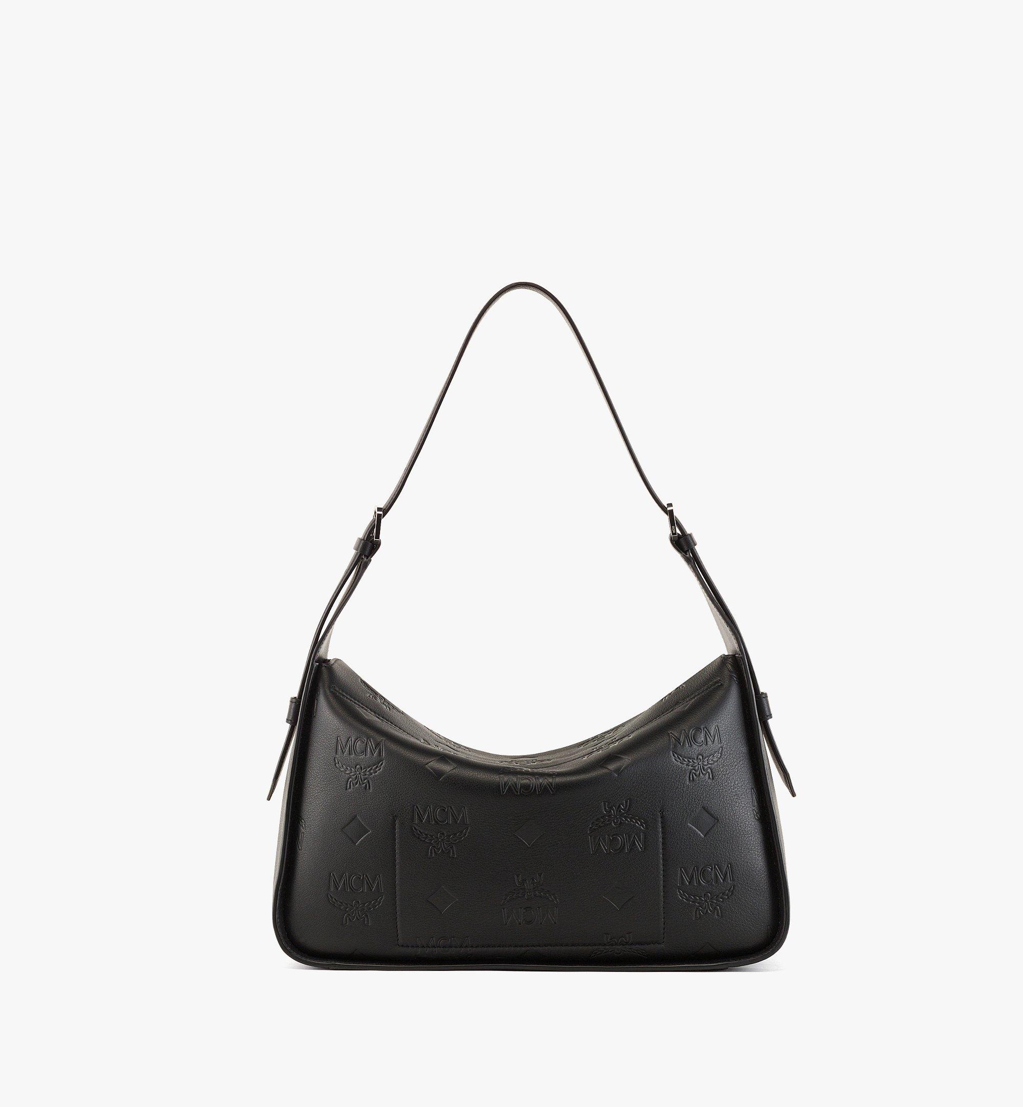Aren Flap Hobo Bag in Embossed Monogram Leather - 4