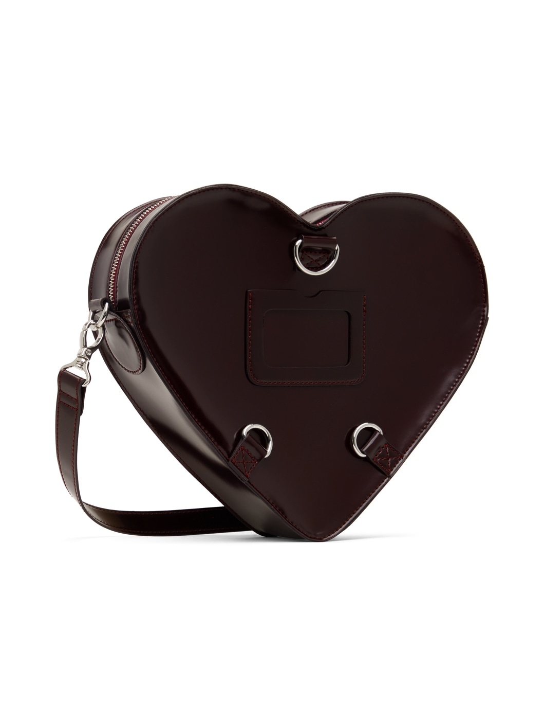 Burgundy Heart Shaped Backpack - 3