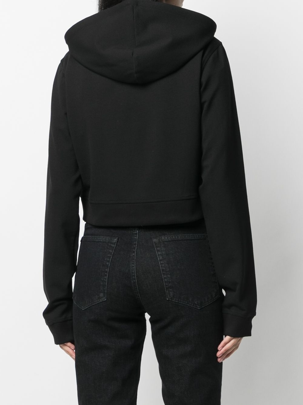 logo-lettering cropped hoodie - 4