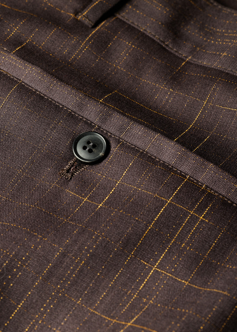 Relaxed-Fit Aubergine Wool Check Trousers 6