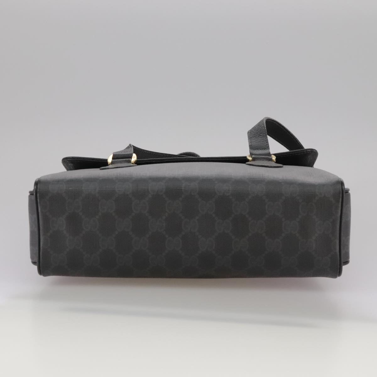 GUCCI GG Supreme Hand Bag Pvc Leather Black Gold 116 02 080 - 5