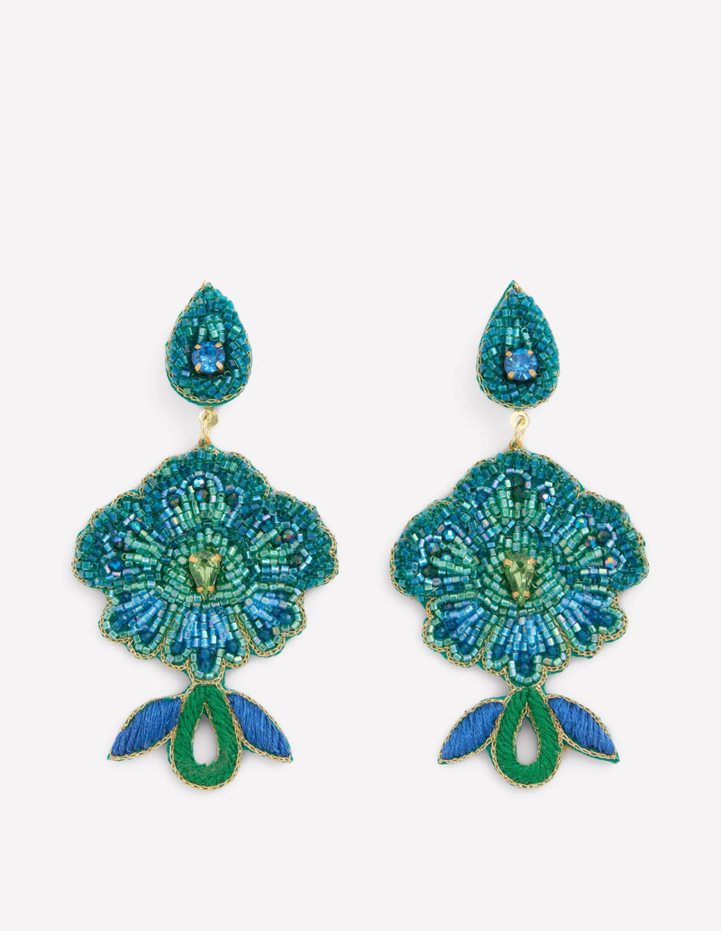 Flower Occassion Earring-Blue 1