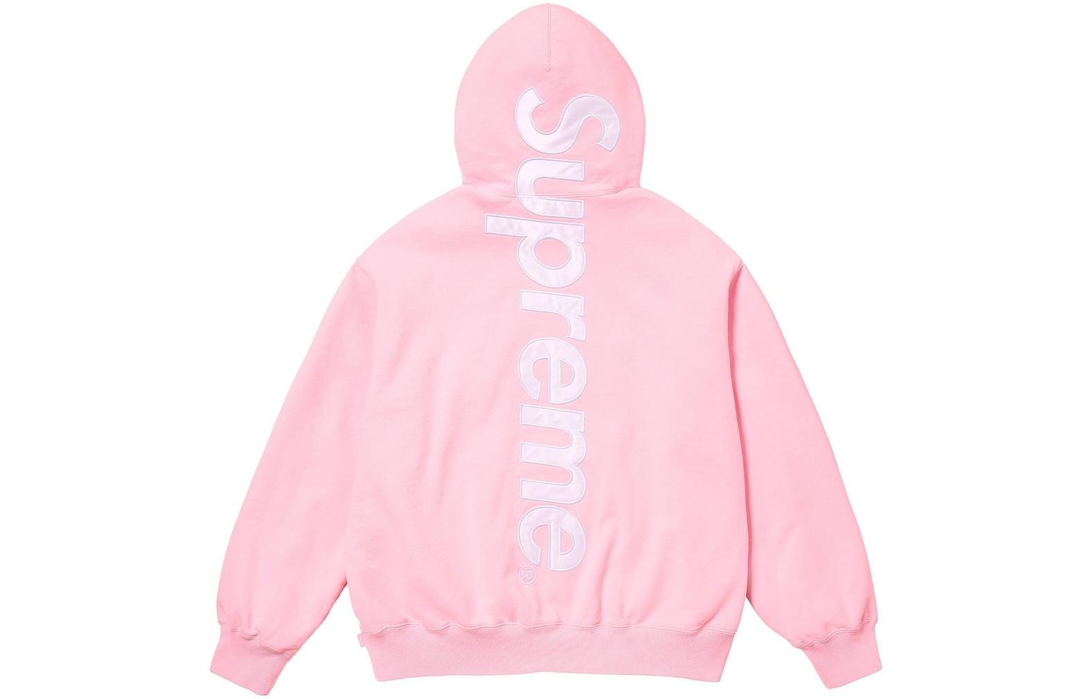 Supreme FW23 Week8 Satin Appliqu Hoodie 'Pink' SUP-FW23-148 - 2