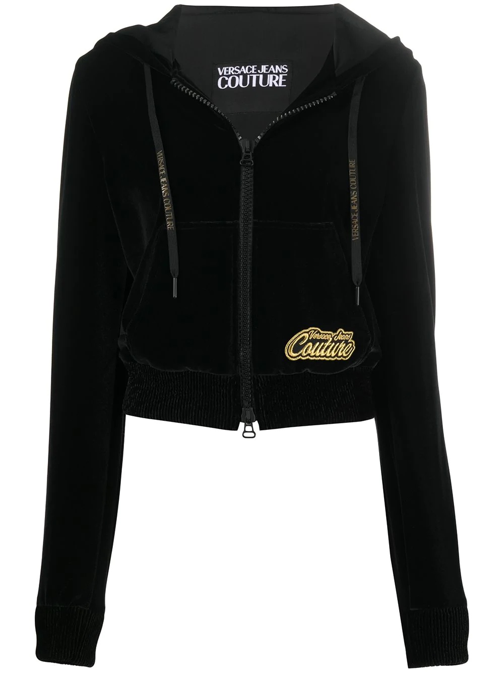 zip-up logo patch hoodie - 1