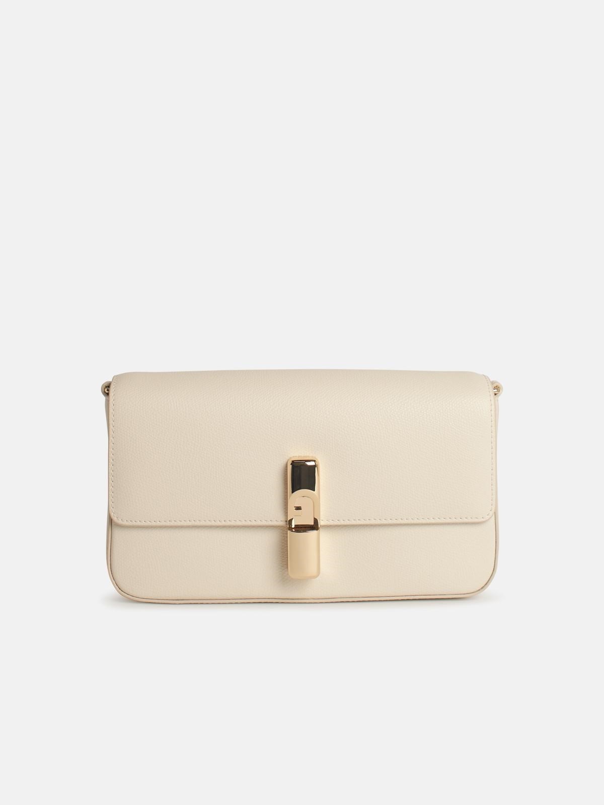 'IRIDE' SMALL CREAM LEATHER CROSSBODY BAG - 1