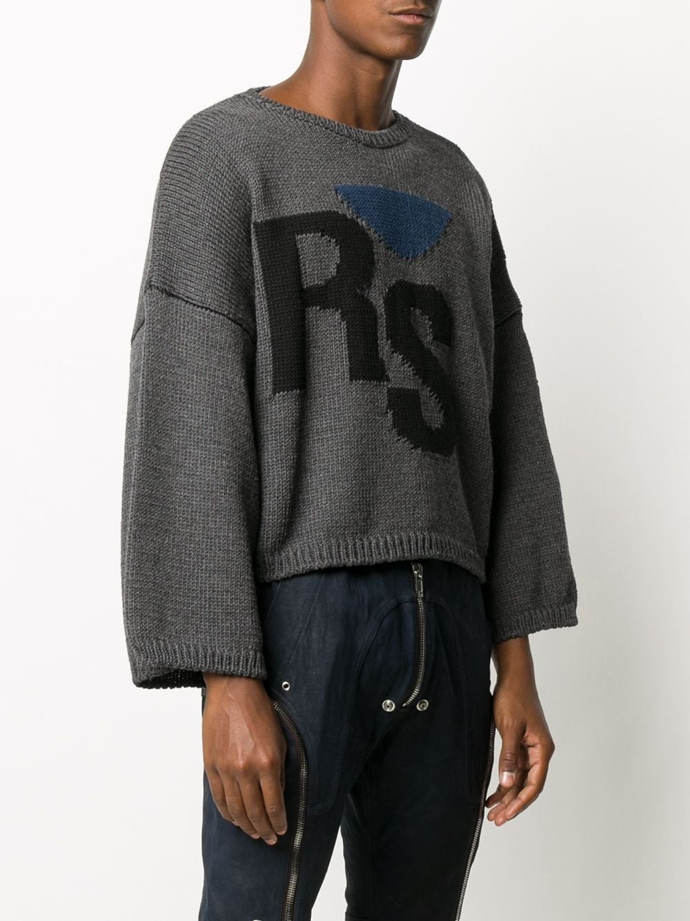 logo-intarsia wool sweatshirt - 3