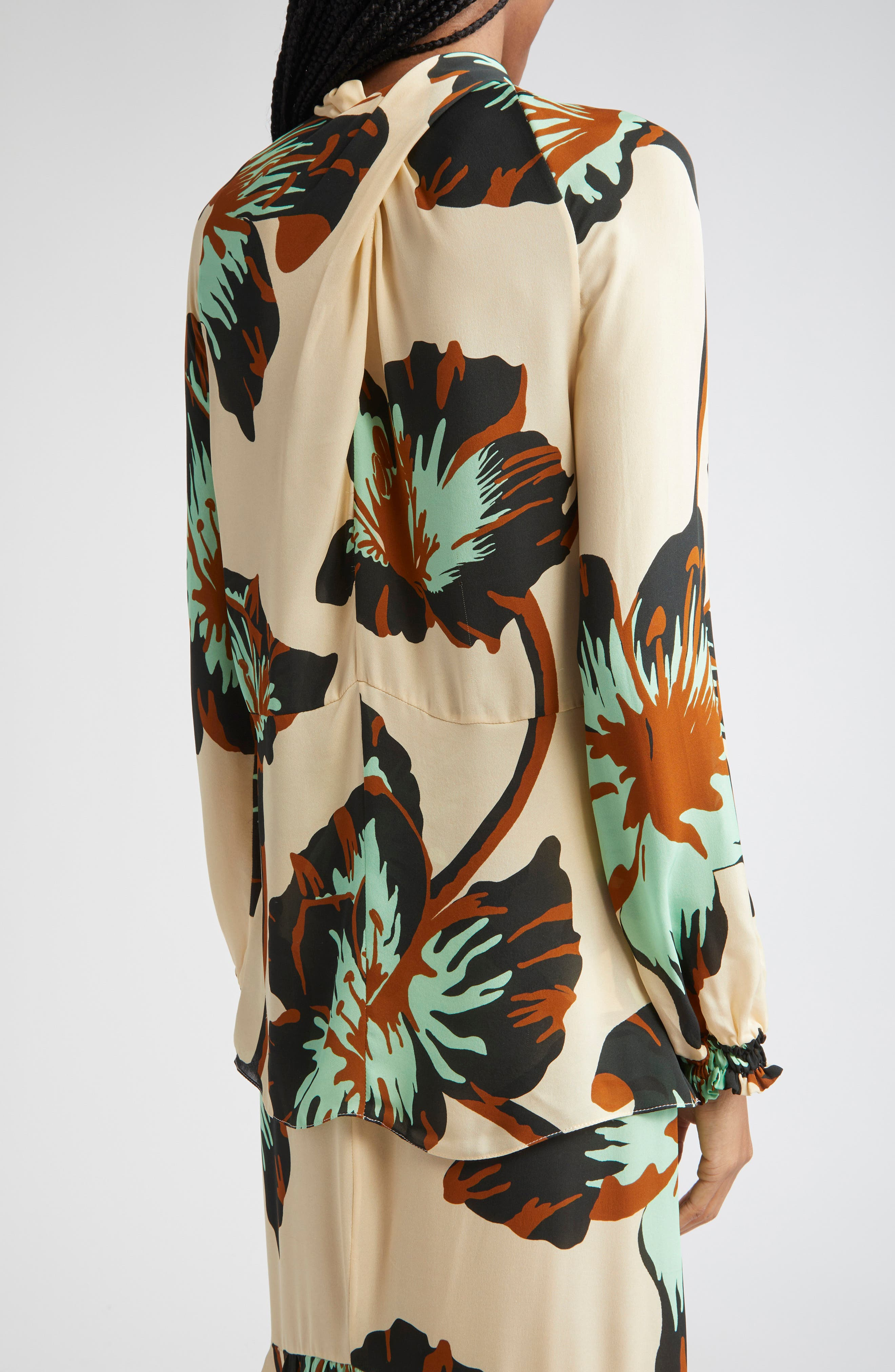 Johanna Ortiz Drum Beats Silk Georgette Top in Ecru /Rust /Green /Mint at Nordstrom - 3