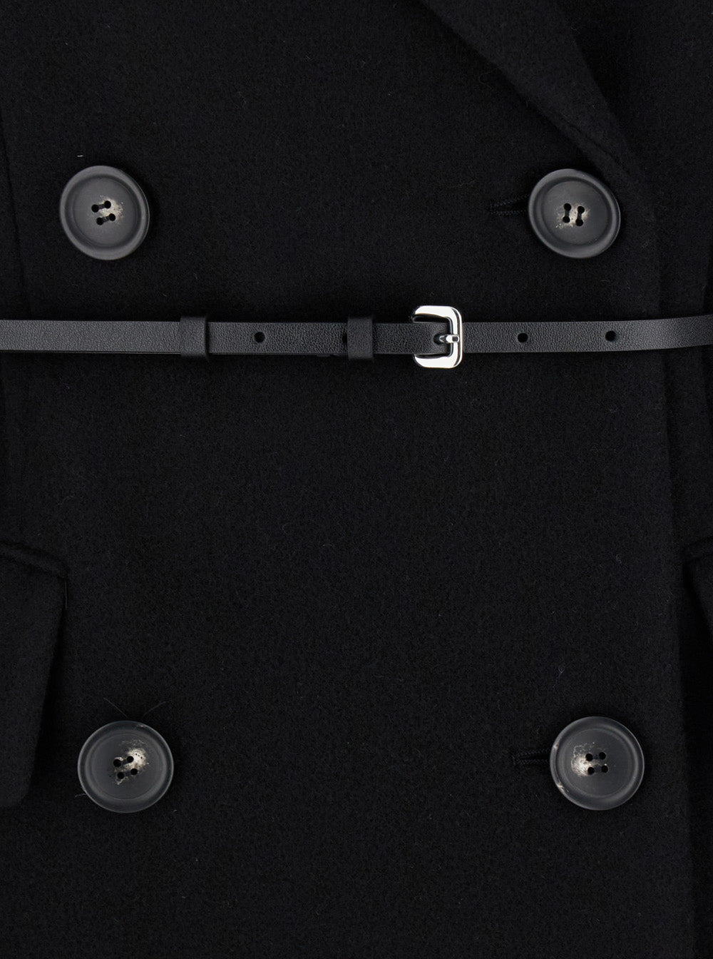 Sportmax Women 'Ghia' Black Double-Breasted Coat With Peak Revers In Wool And Cashmere Woman - 3