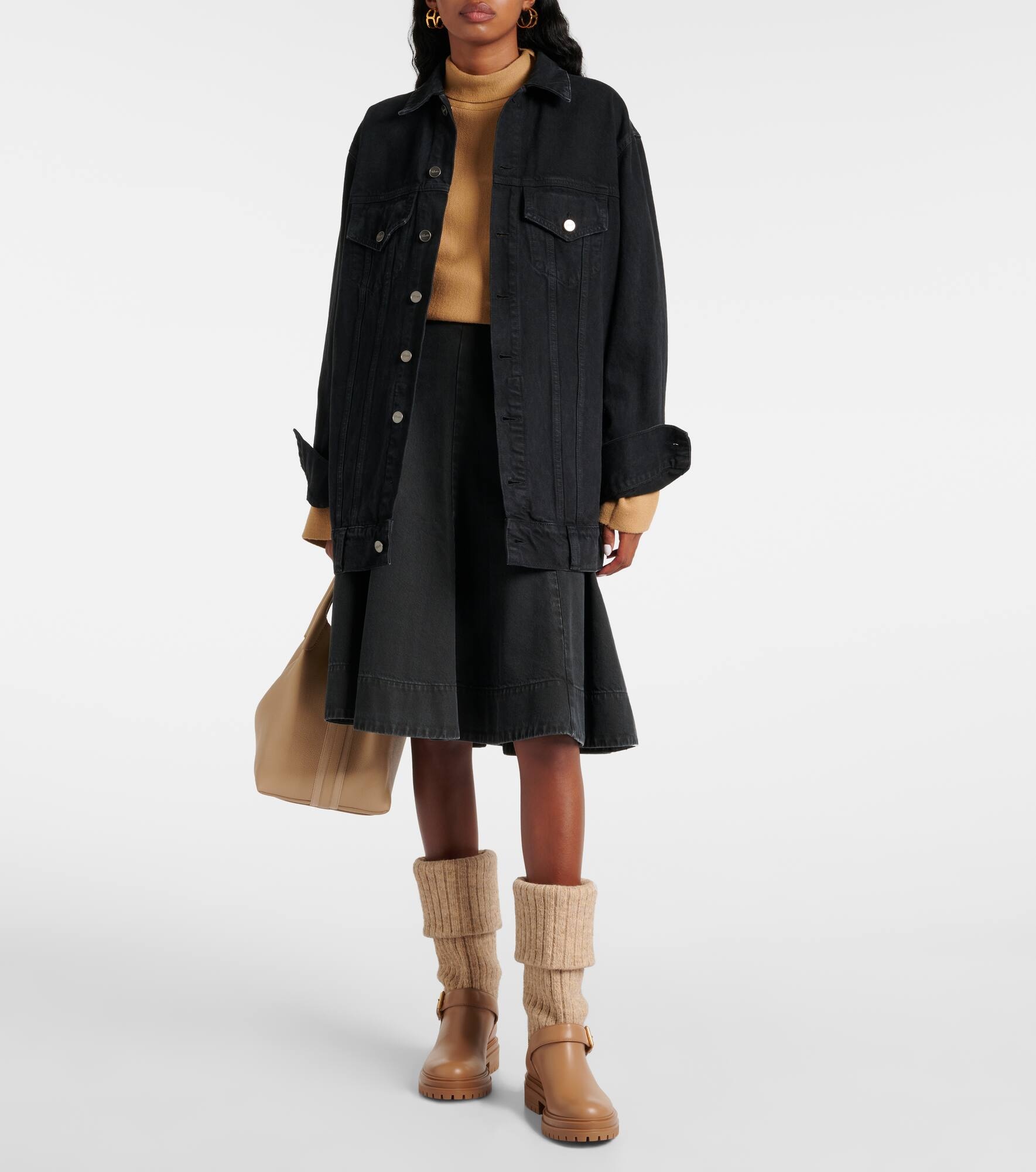 Thurso leather-trimmed biker boots - 3