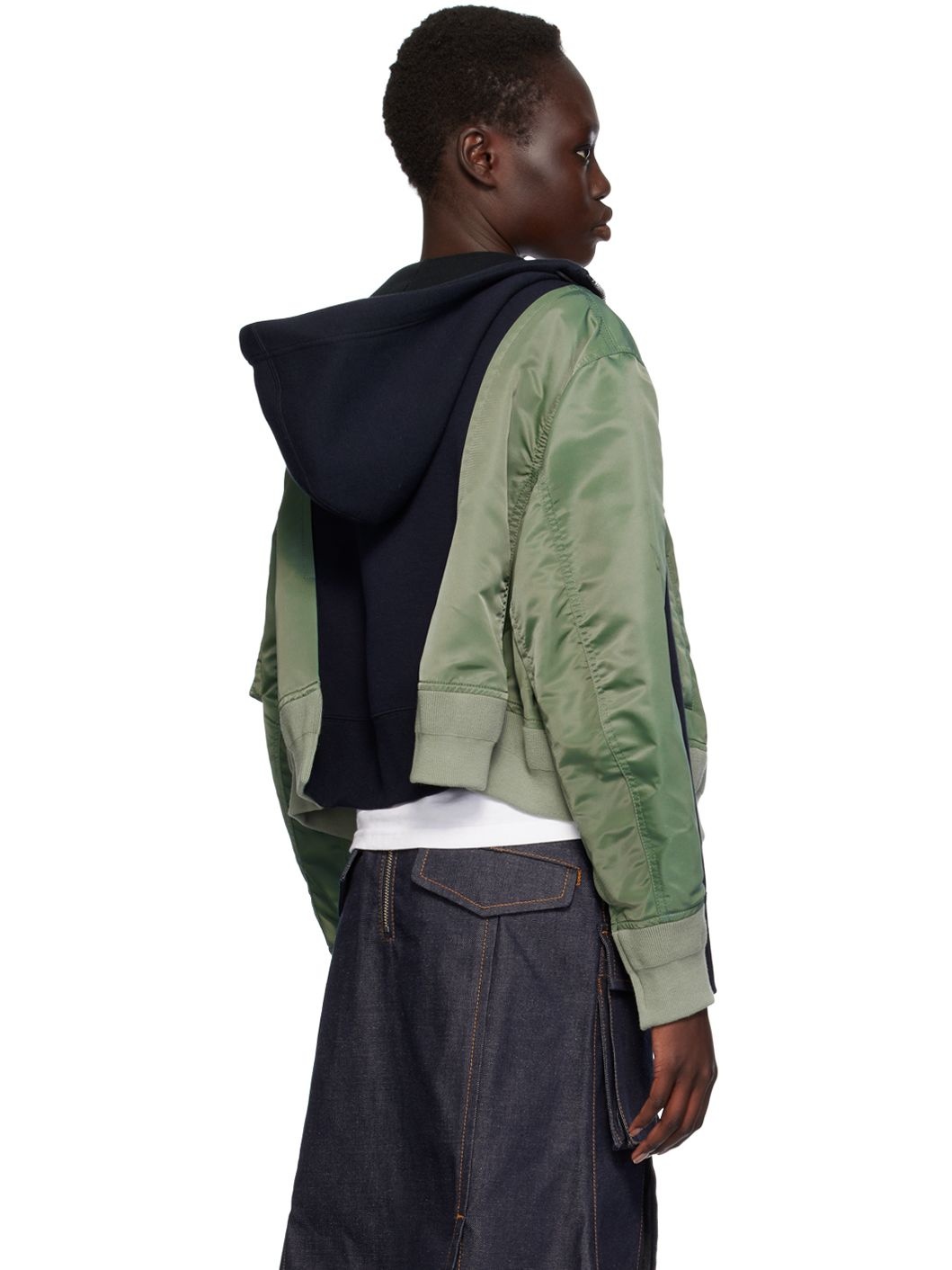 Navy & Khaki Sponge Sweat Hoodie - 3