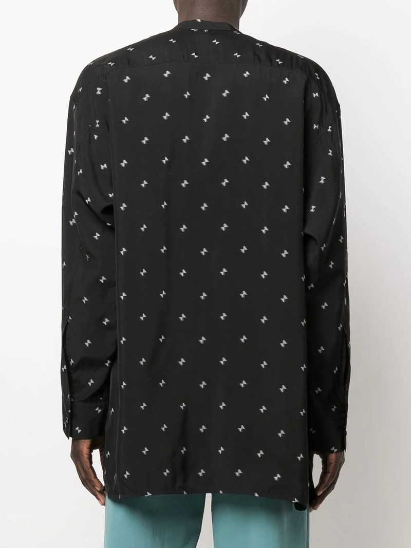 bow-motif band-collar shirt 4