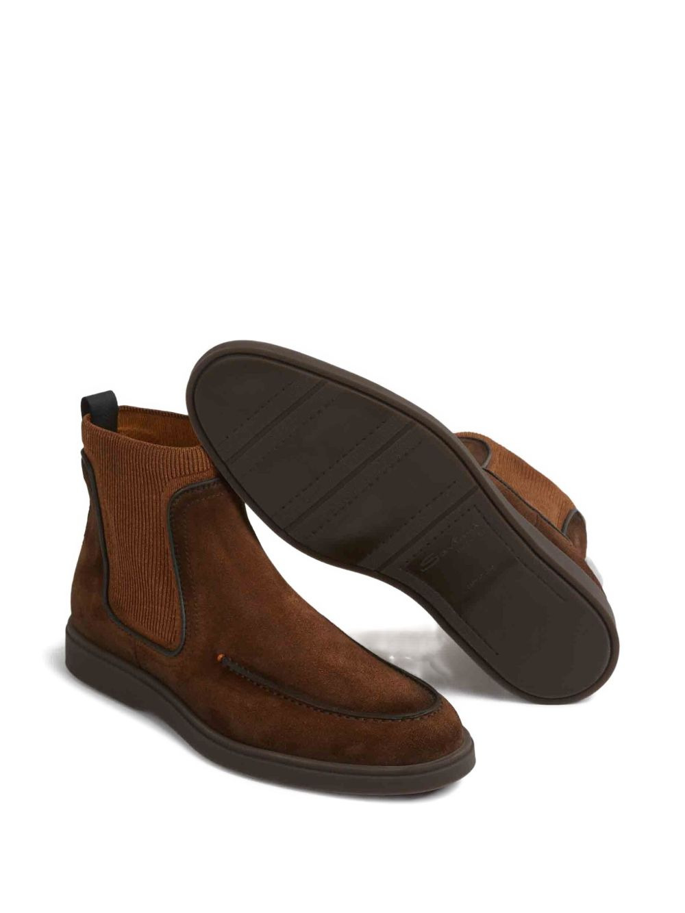 Ribbed panel leather boots - 3
