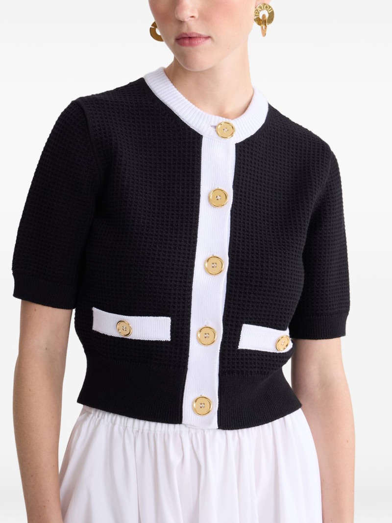collarless textured top 5