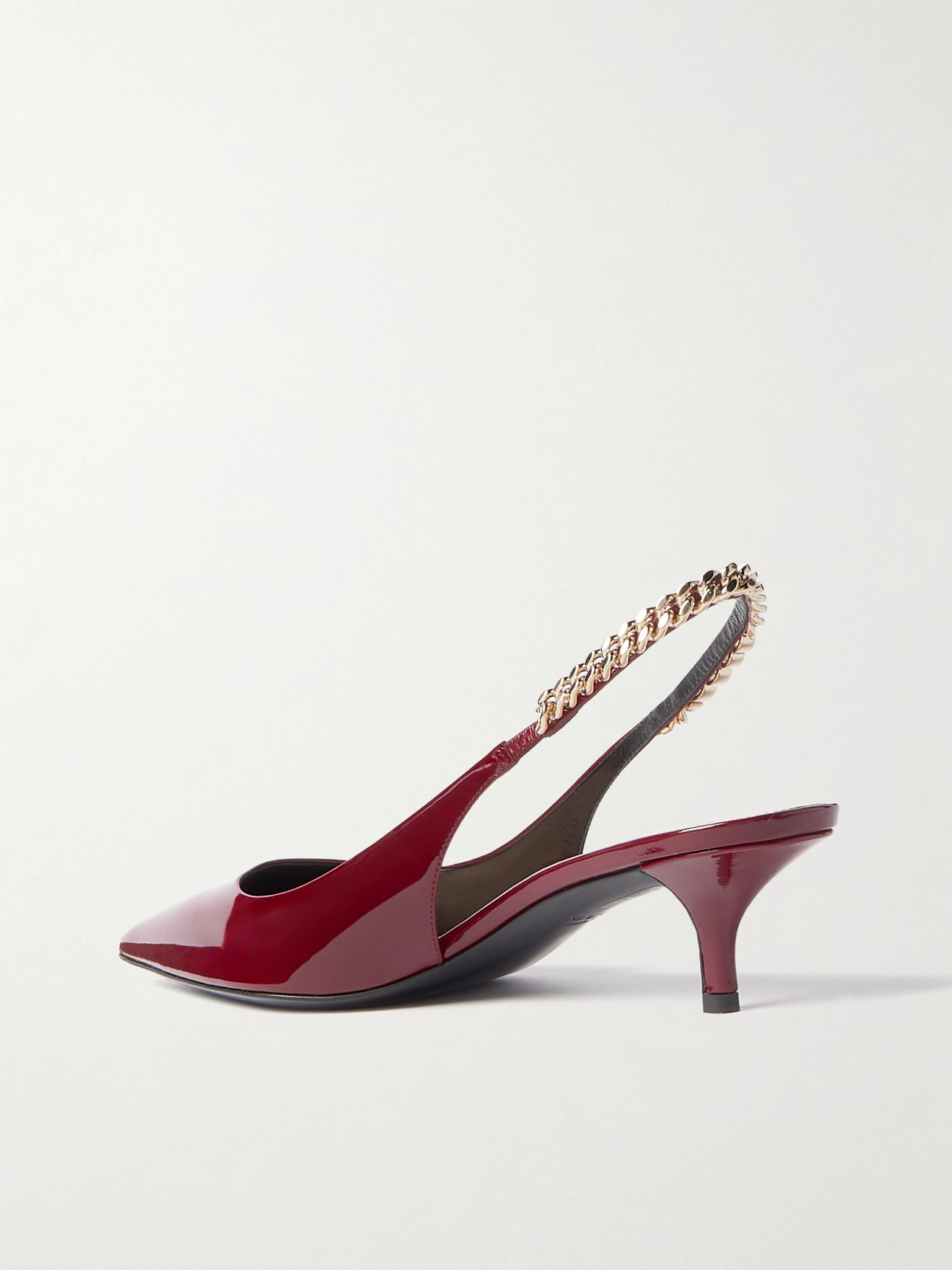 Signoria embellished patent-leather slingback pumps Red - 3