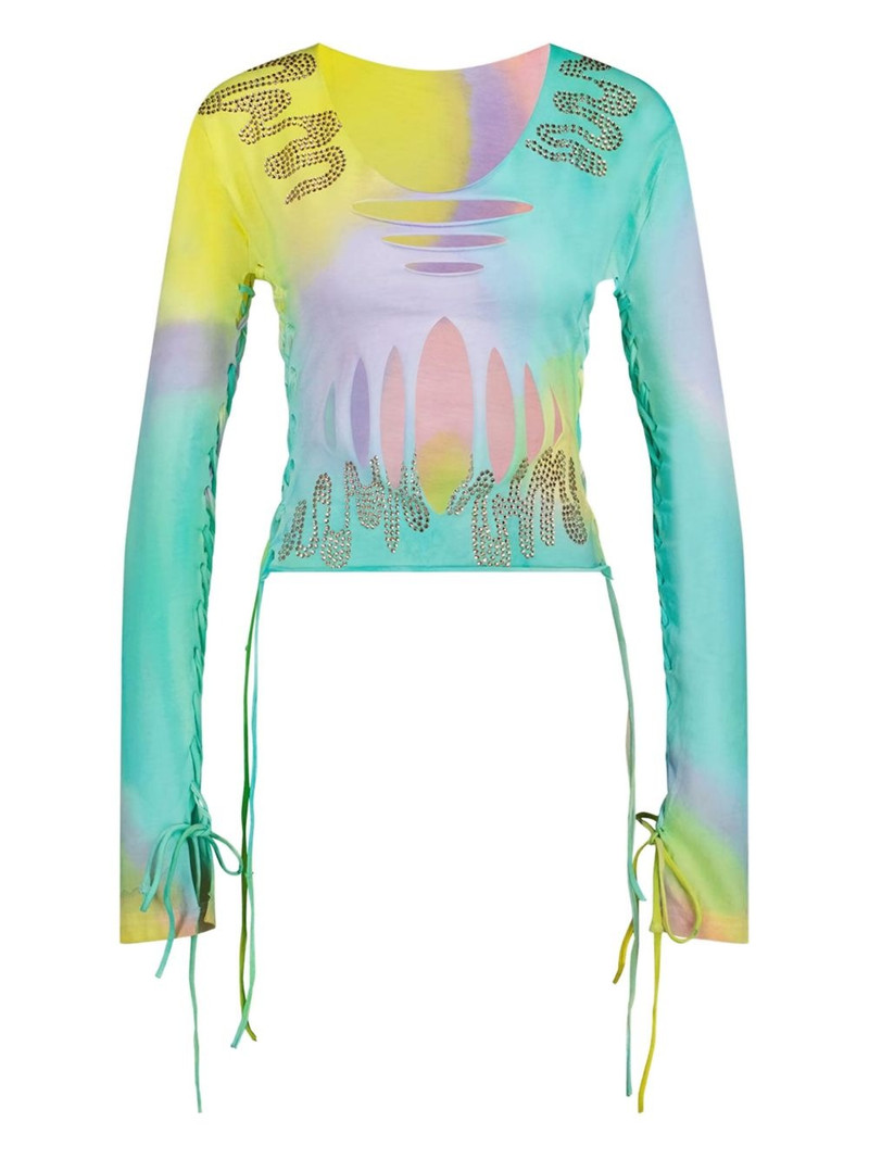 tie-dye-effect long-sleeve top 1