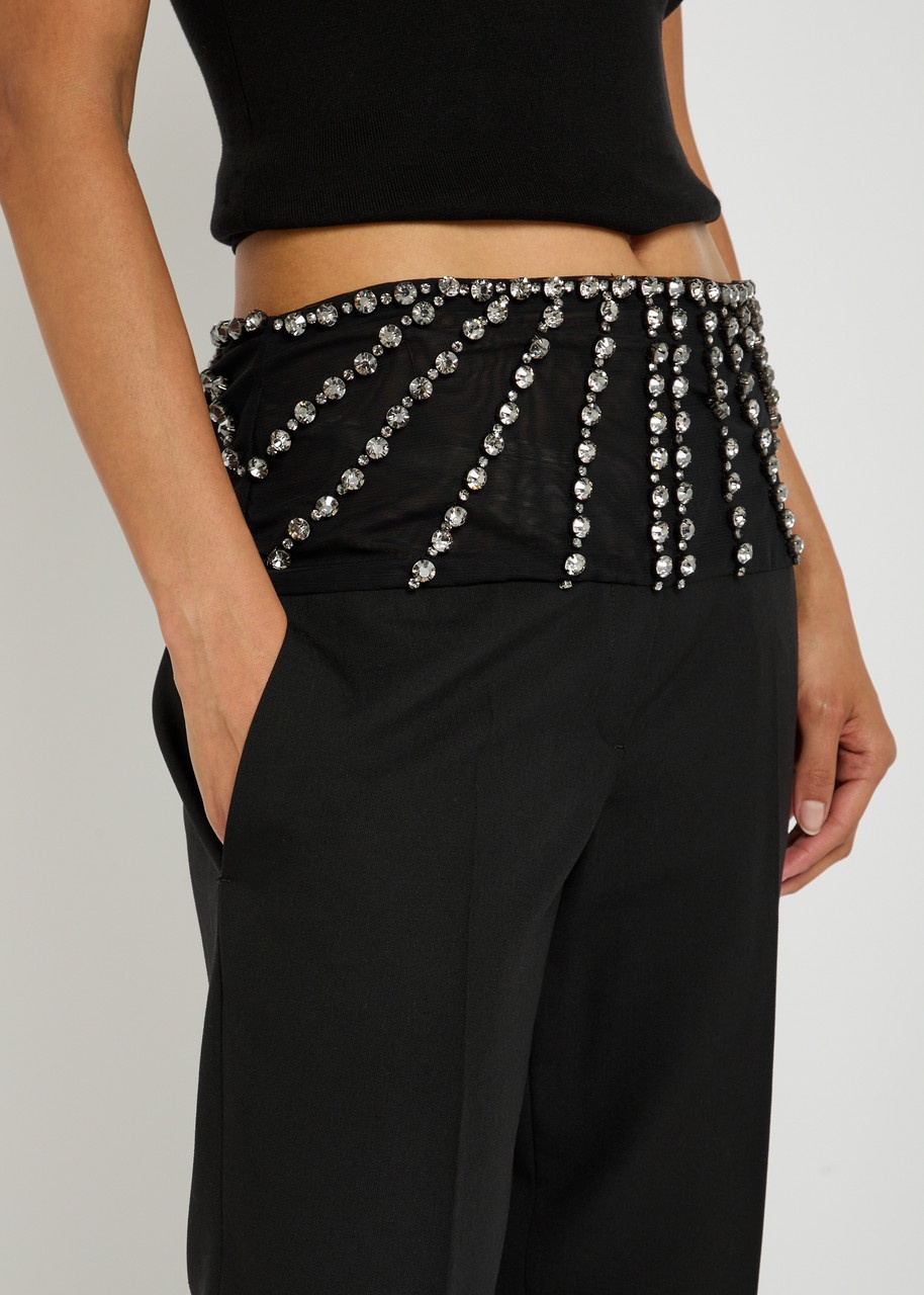 Stella Mccartney Crystal-embellished Straight-leg Trousers - 5