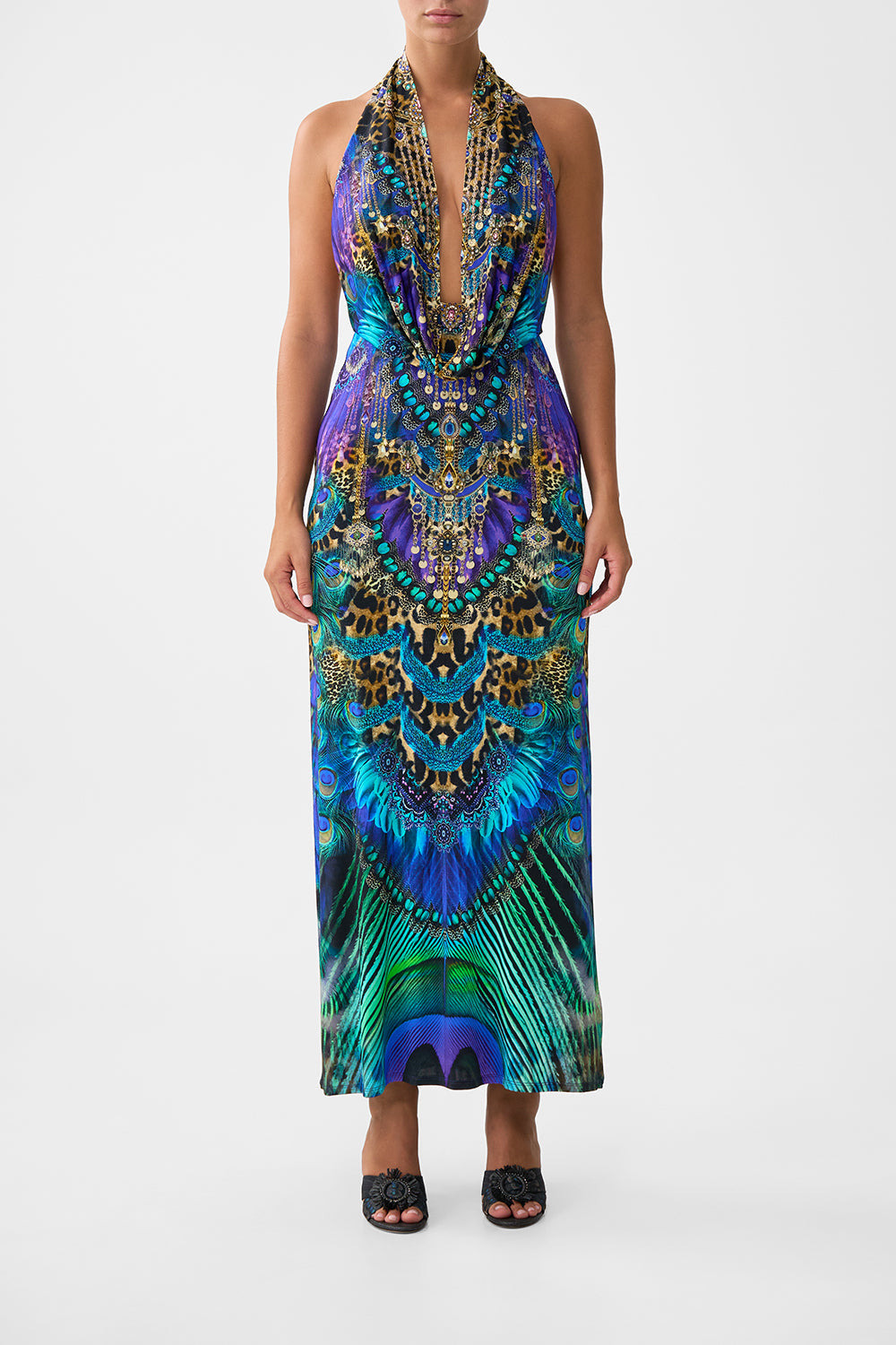DEEP COWL PLUNGE DRESS - 2