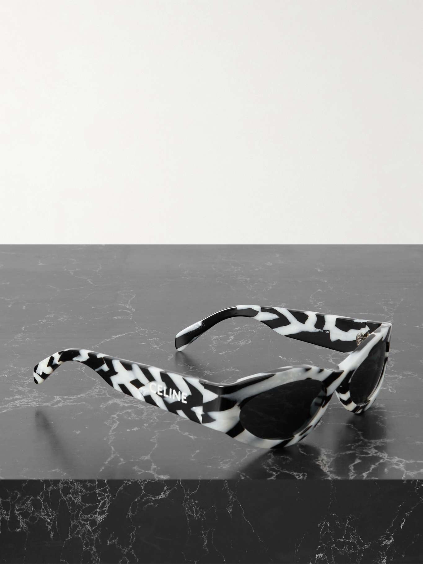 Monochroms cat-eye zebra-print acetate sunglasses - 1