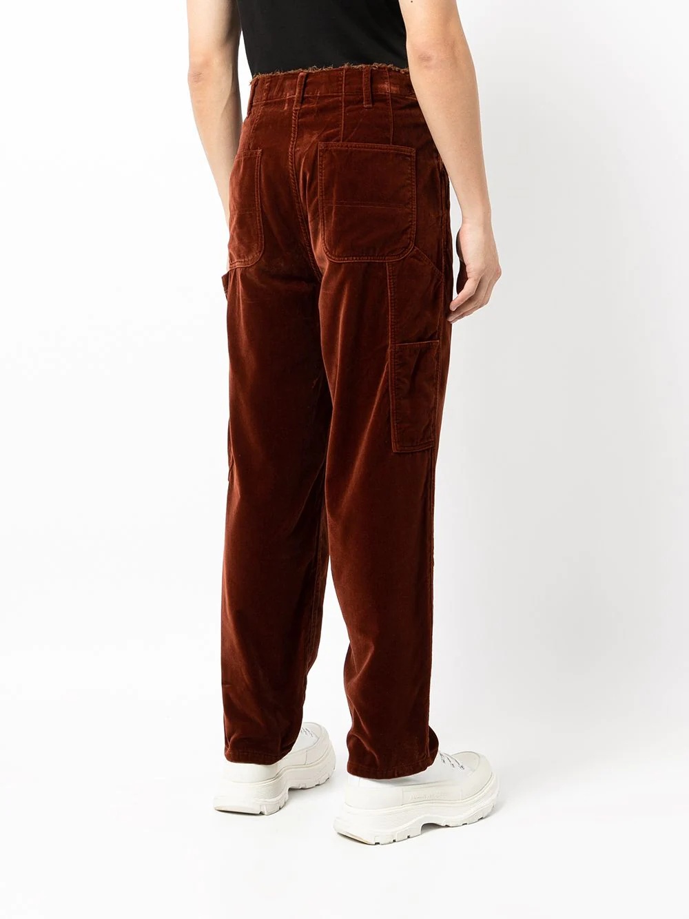 pleat detailing side-buttoned trousers - 4