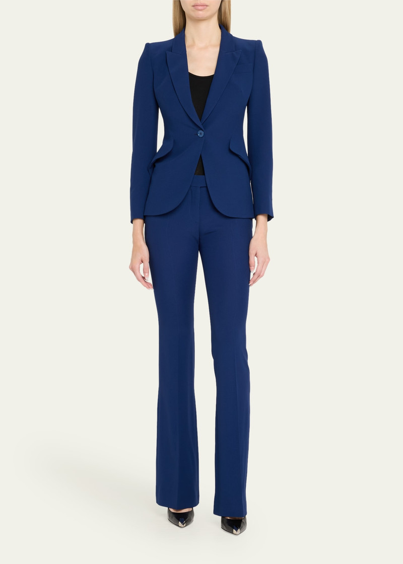 Alexander McQueen Bootcut Leaf Crepe Trousers outlook