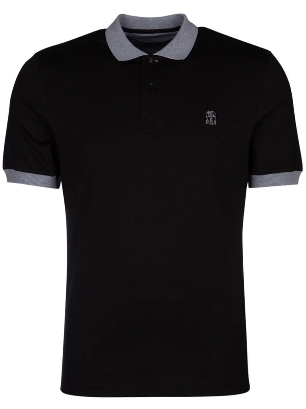 logo-embroidered polo shirt - 1