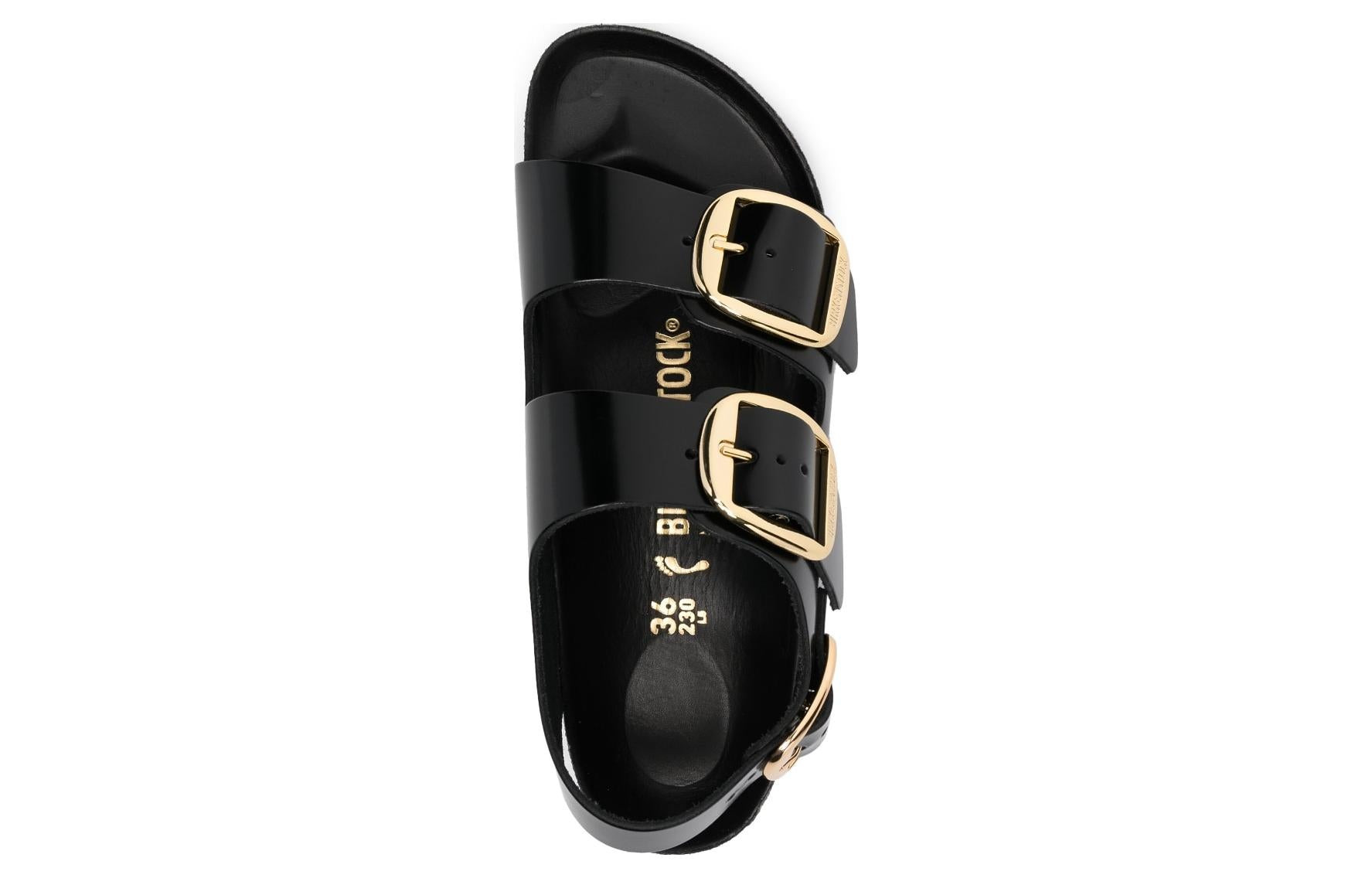 Birkenstock Milano Big Buckle Natural Leather Narrow Fit Sandals 'Patent High Shine Black' 1024211 - 3