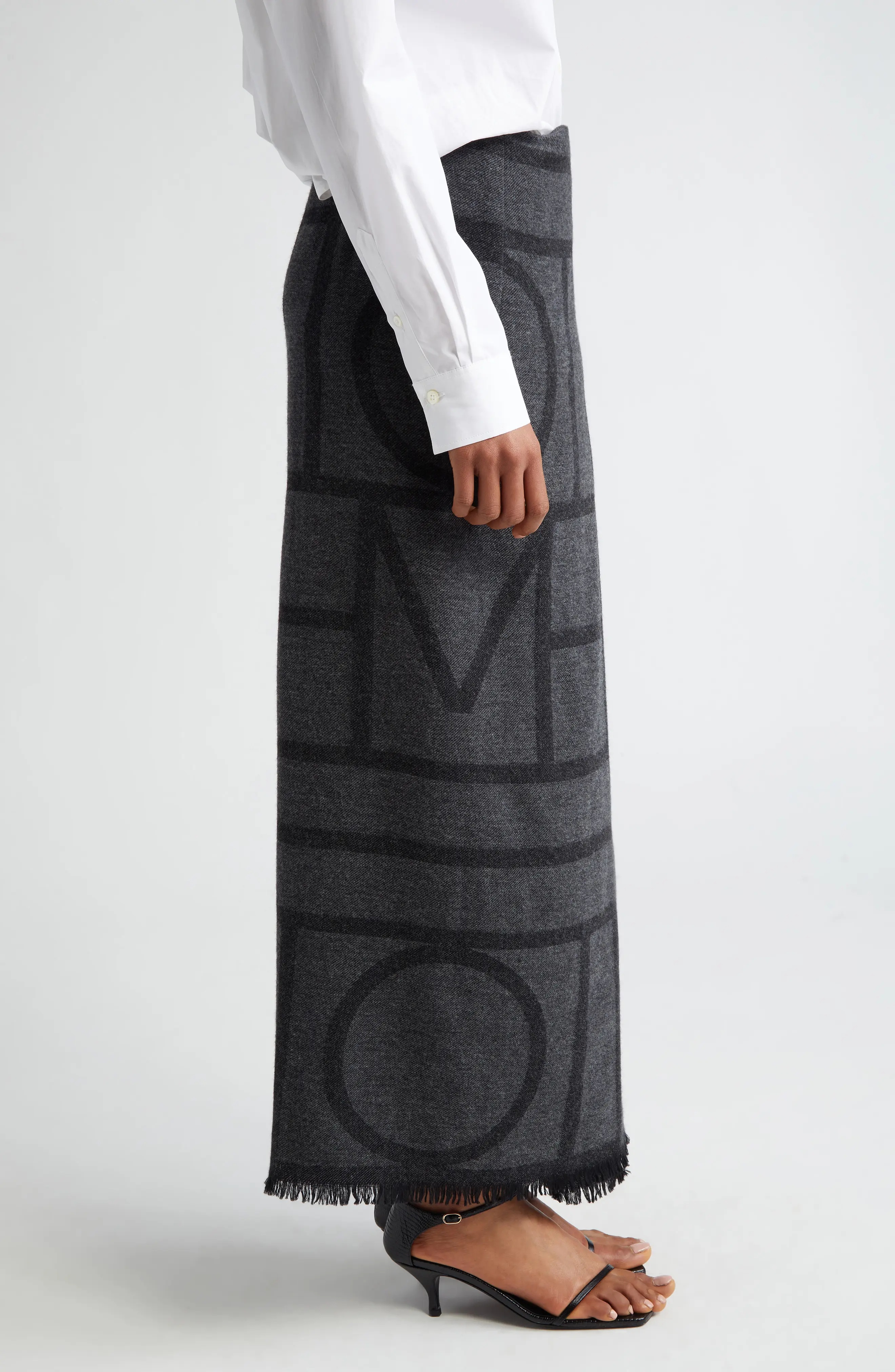 Monogram Wool Maxi Skirt - 4