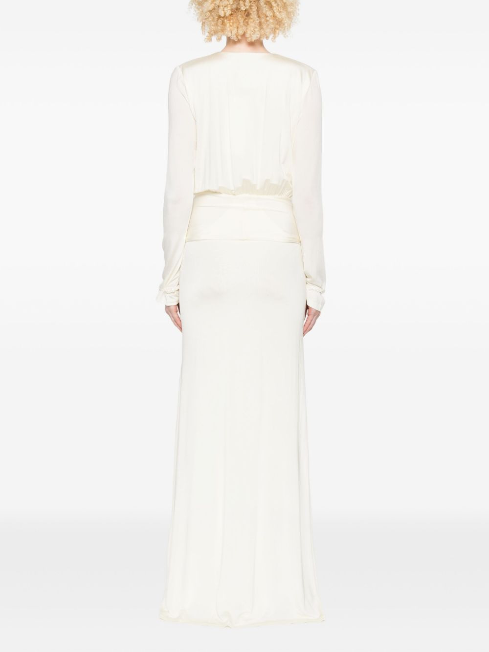 Filomena long-sleeve wrap dress - 4