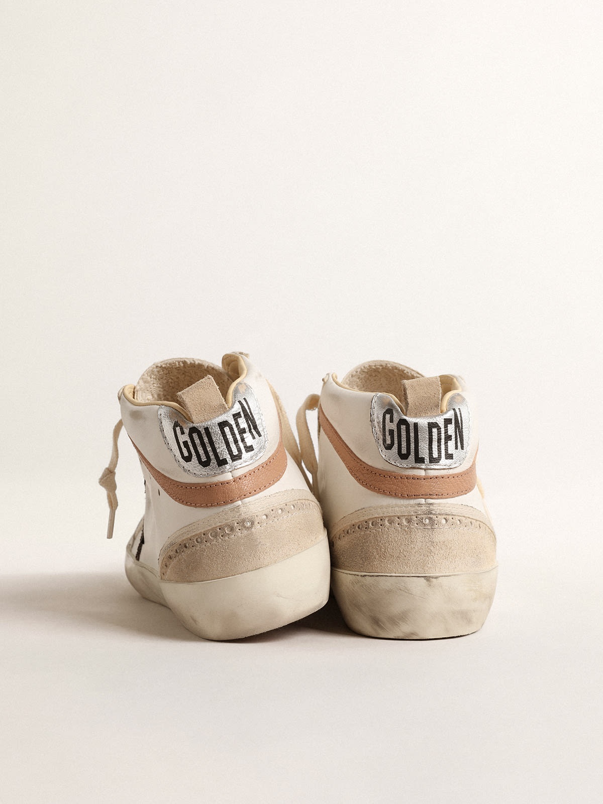 Golden Goose Mid Star LTD in nappa with glitter star and