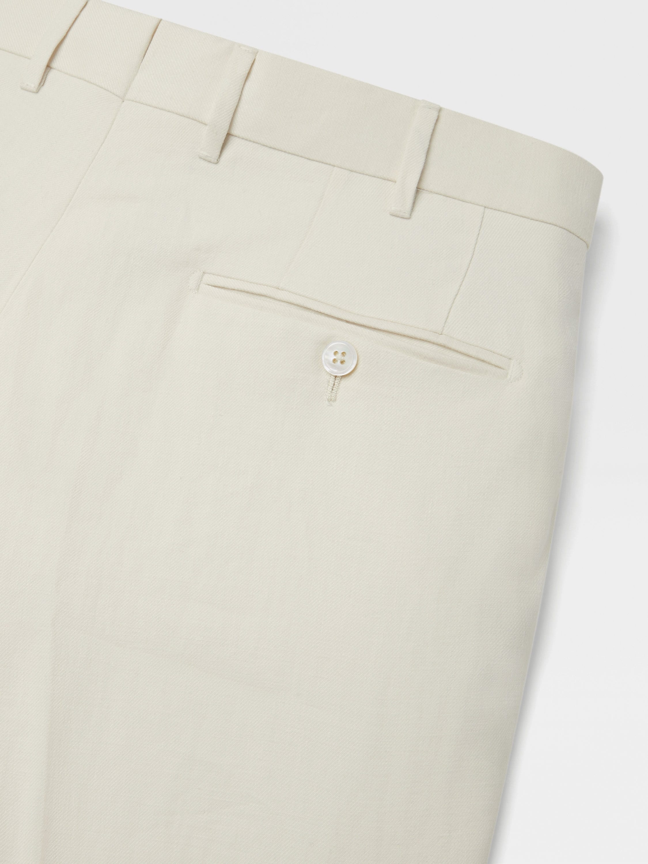 WHITE OASI LINO BLUE FLOWER PANTS - 3