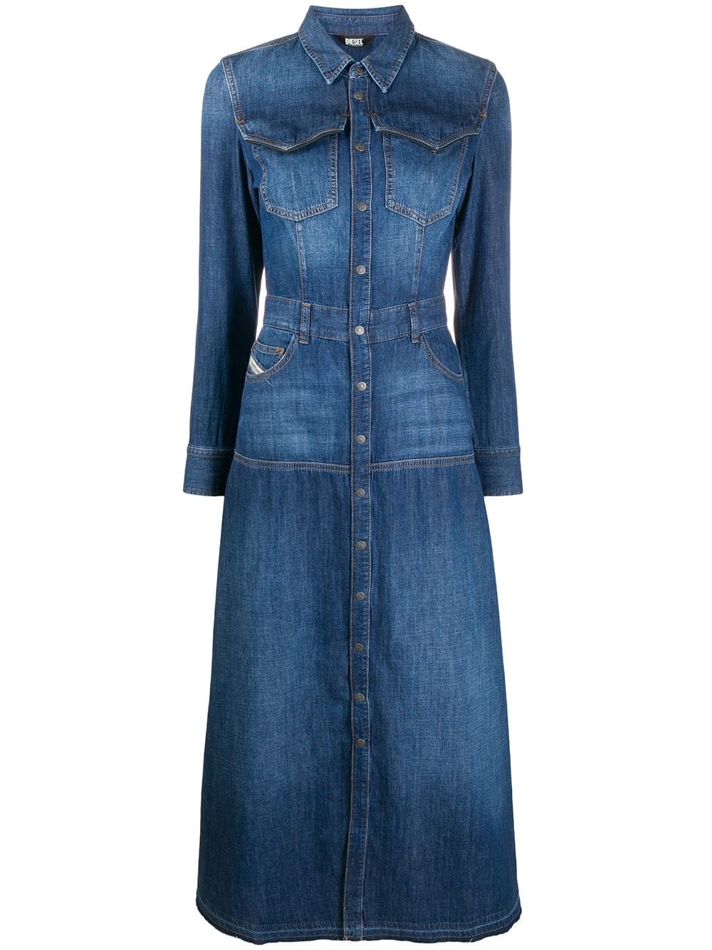 denim mid-length dress - 1