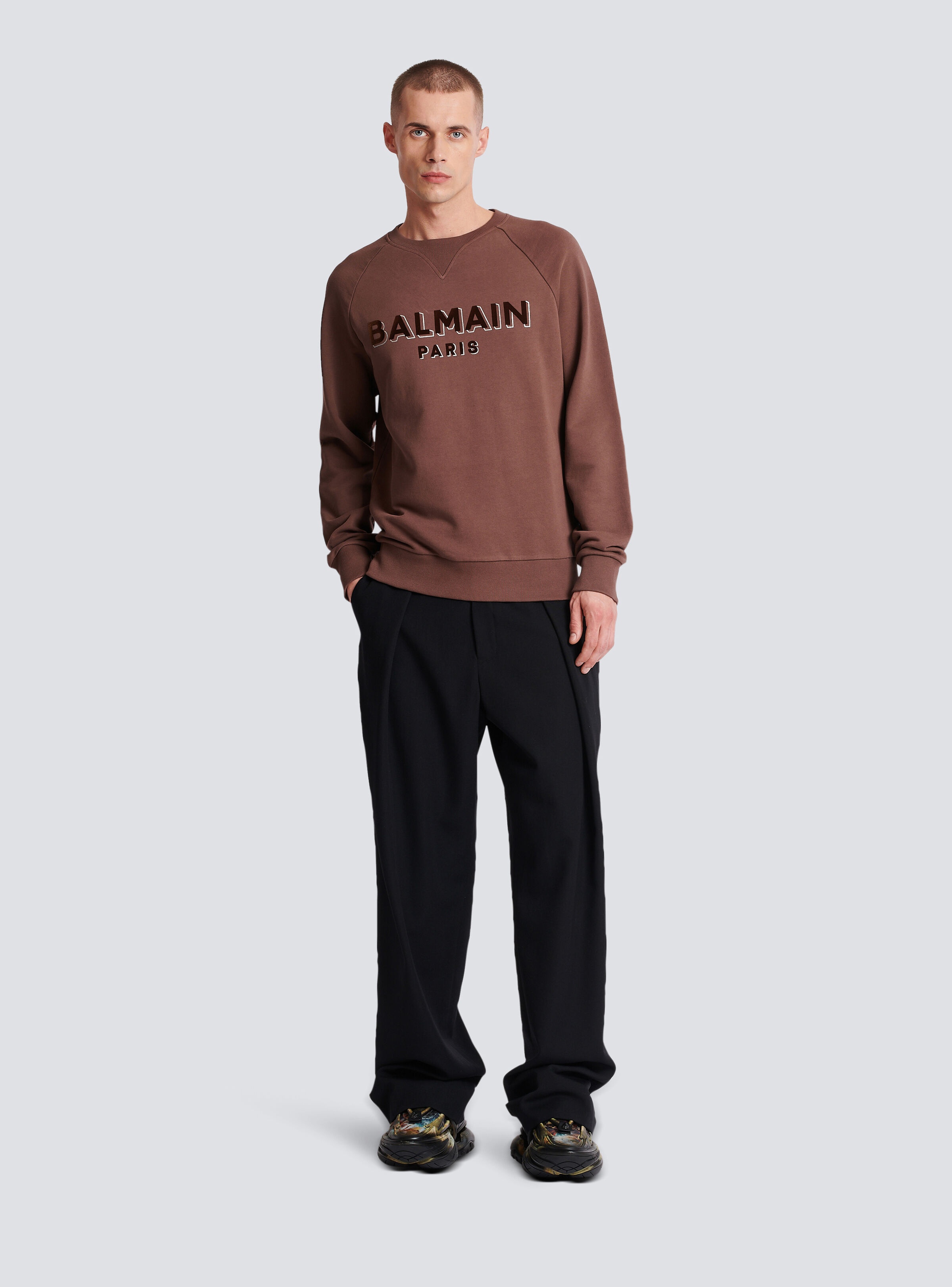 Flocked Balmain logo sweatshirt - 2