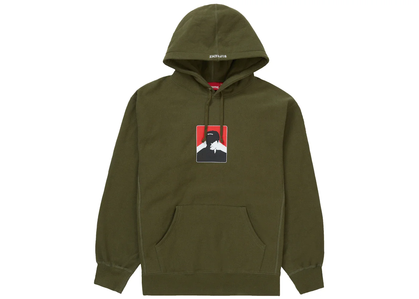 Supreme Portrait Hooded Sweatshirt (FW20) Dark Olive - 1