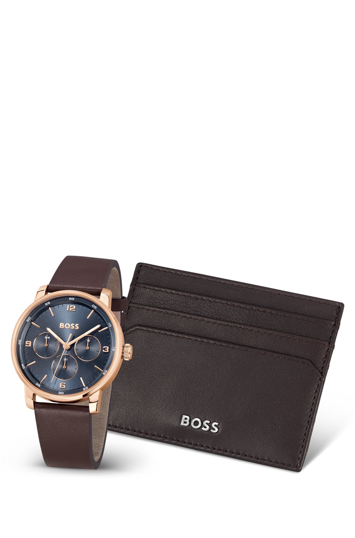 BLUE-DIAL WATCH AND CARD HOLDER GIFT SET - 1