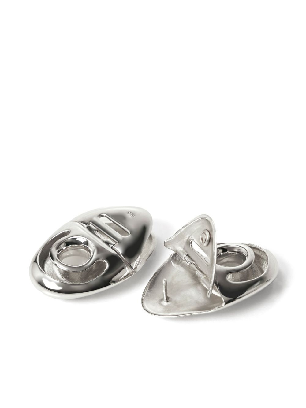 logo-engraved earrings - 3