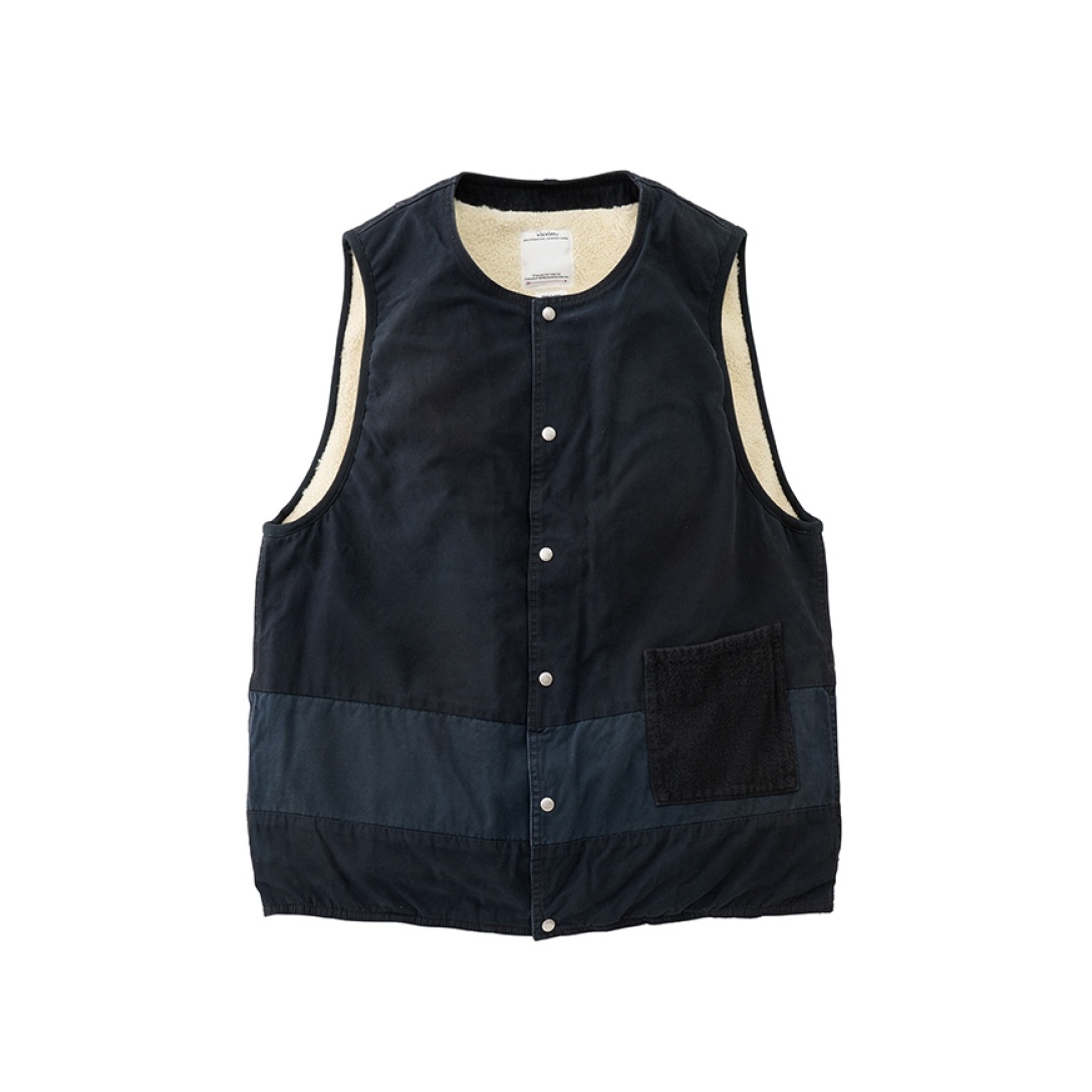 SHEEPSKIN VEST NAVY - 1