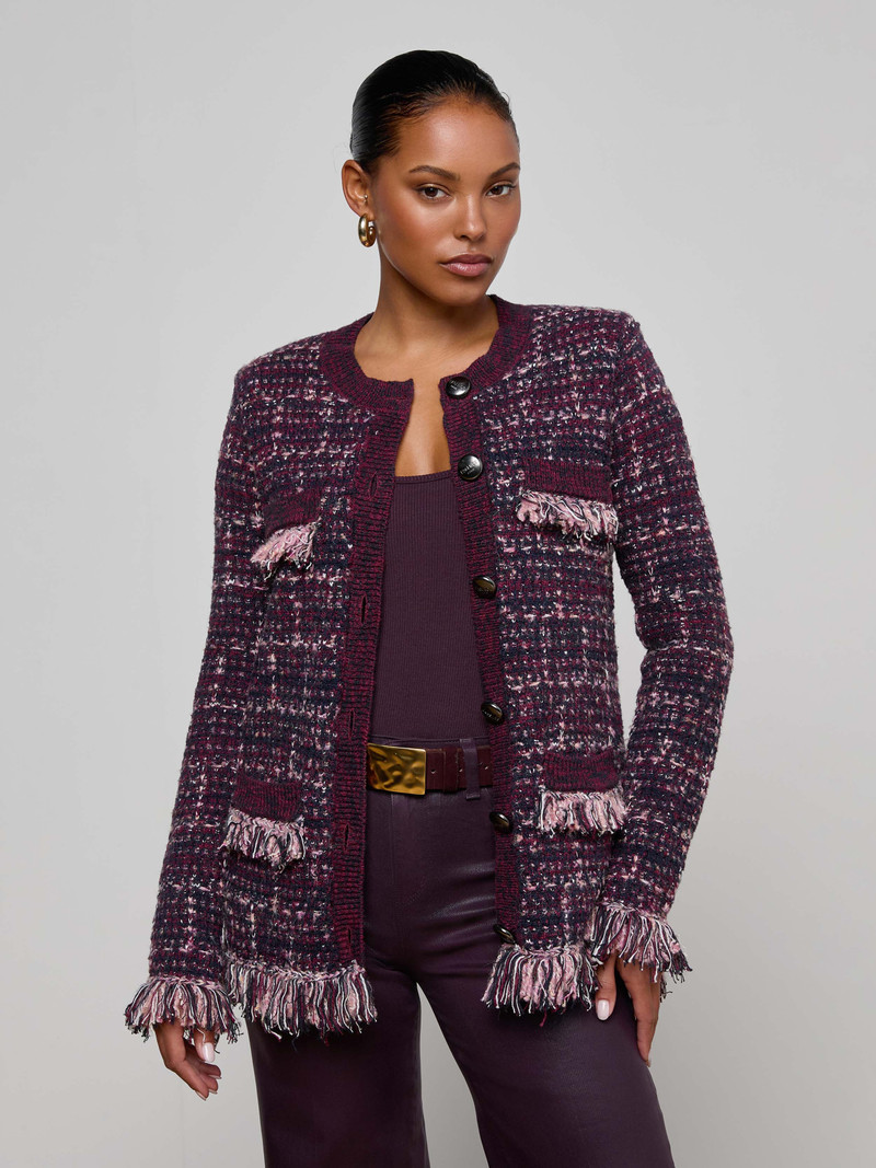 L'AGENCE Kastoria Fringe Cardigan outlook