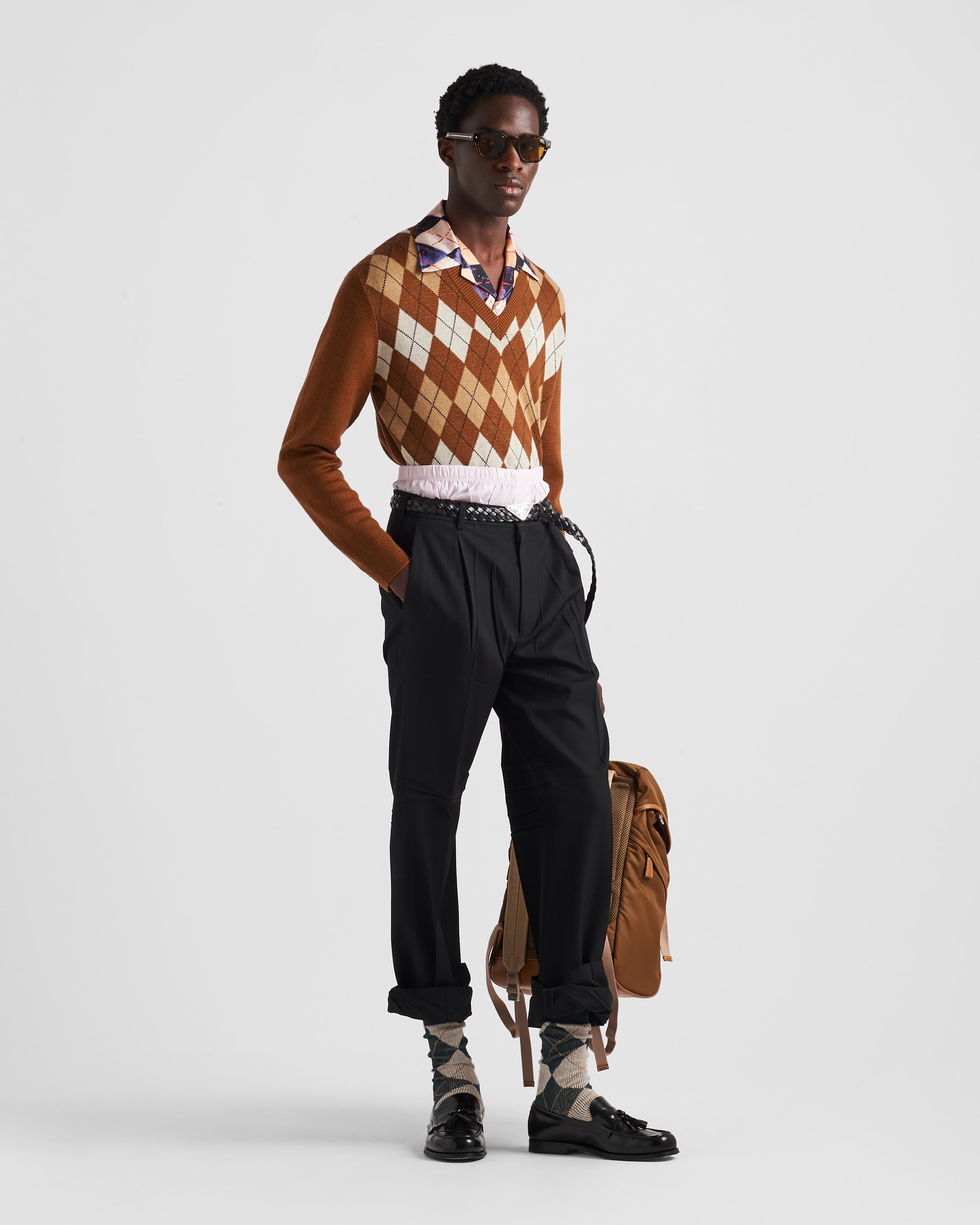 Wool sweater with an Argyle pattern - 2