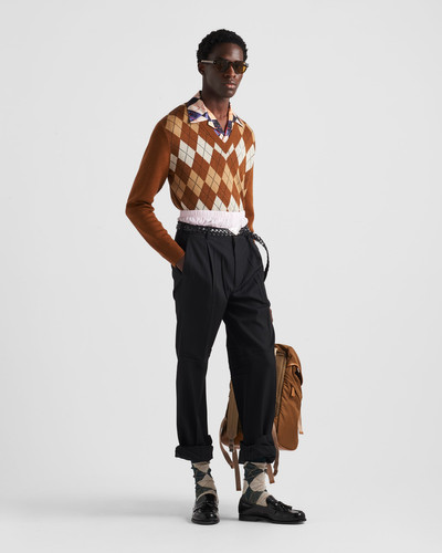 Prada Wool sweater with an Argyle pattern outlook
