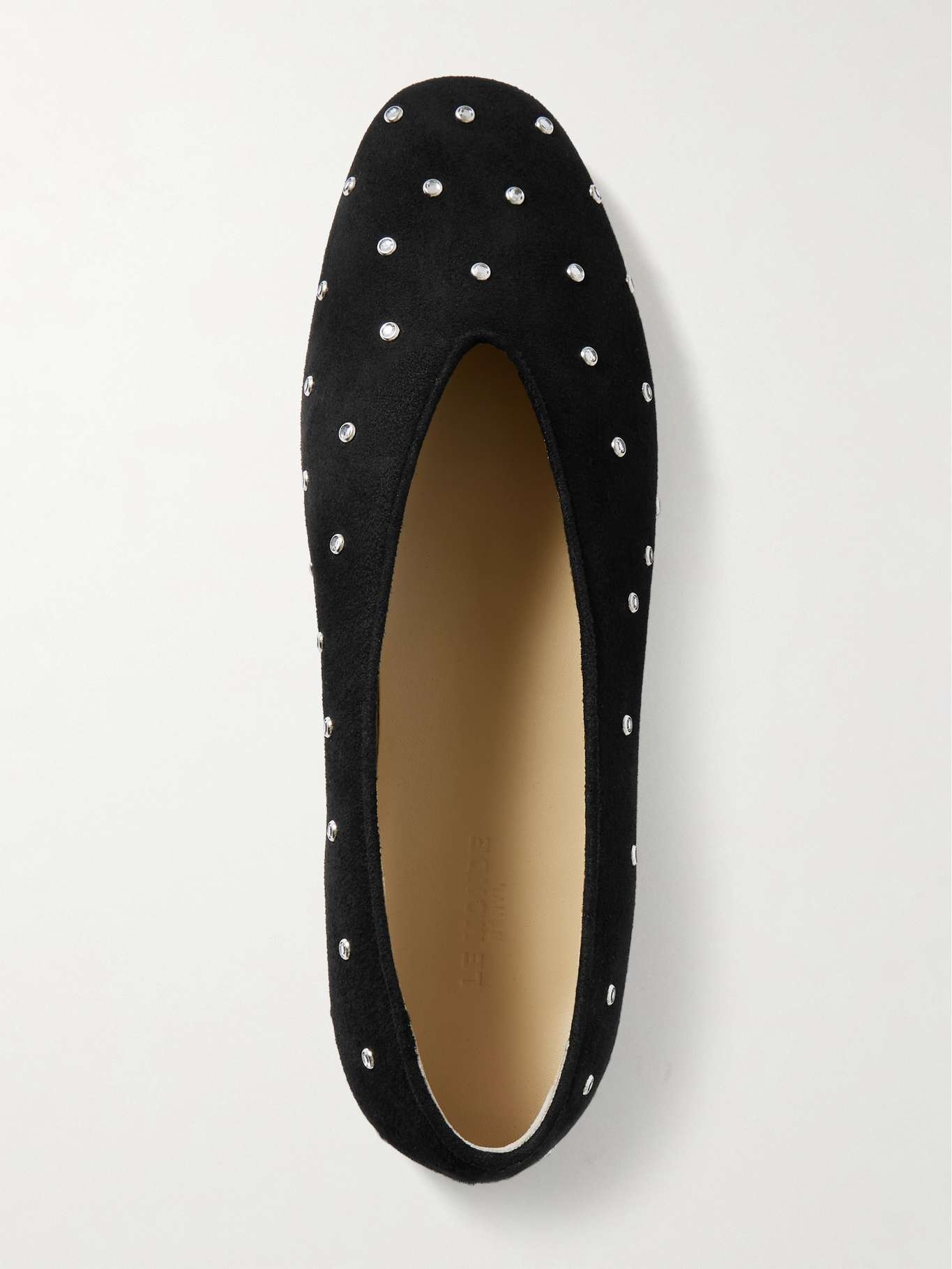 Regency crystal-embellished suede ballet flats Black - 5
