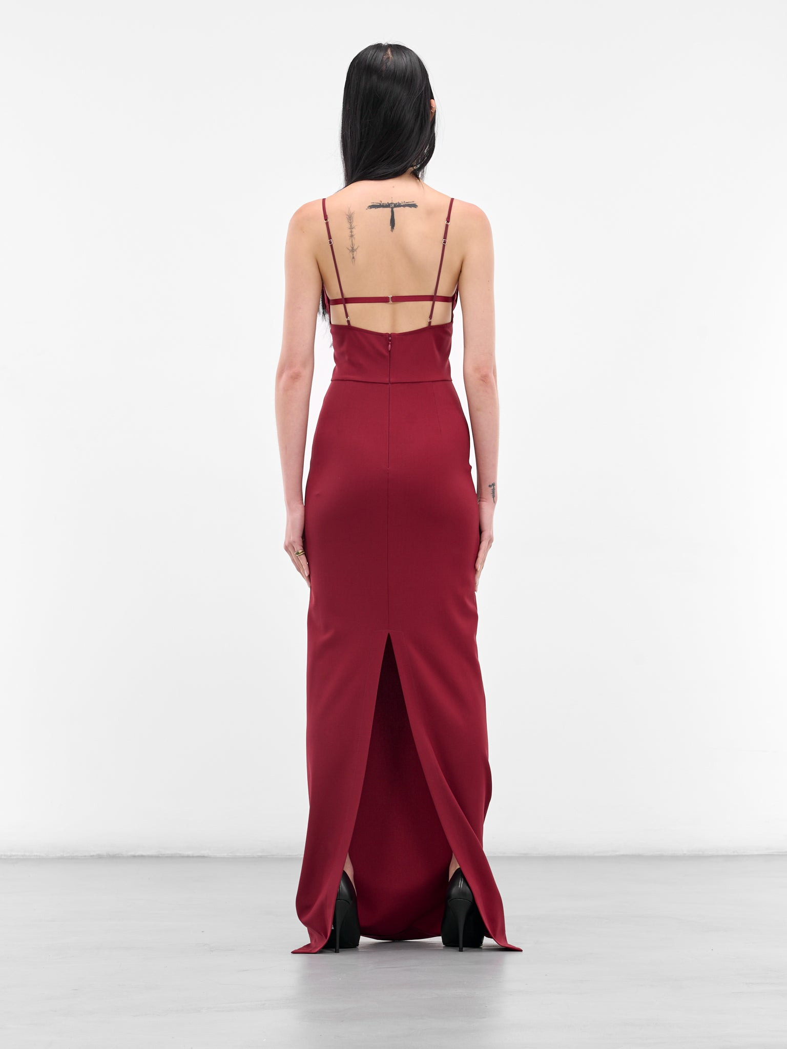 Red V-Wire Bra Maxi Dress - 3