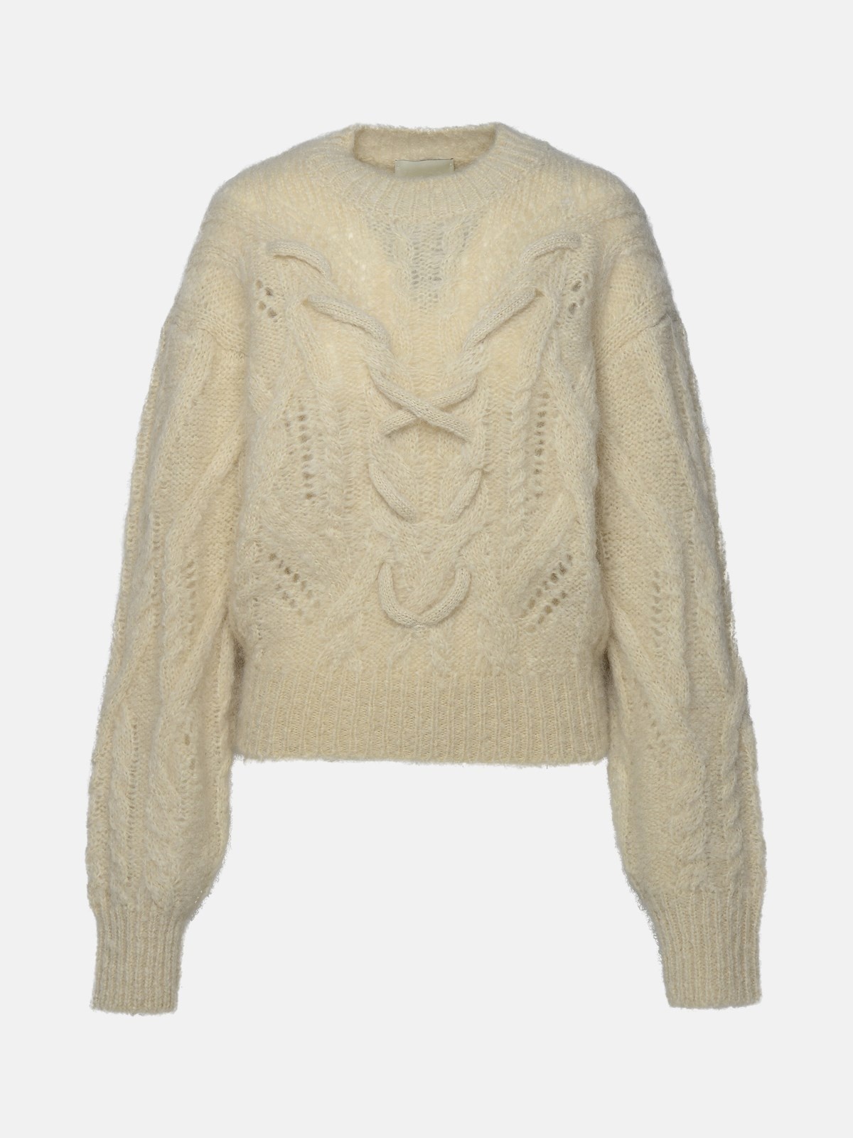 'ELINE' BEIGE MOHAIR BLEND SWEATER - 1