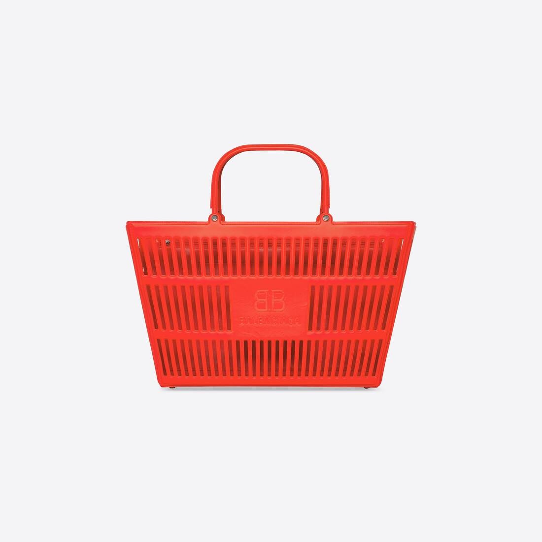 Mag Large Basket Bag In Thermoformed Smooth Calfskin in Red - 1